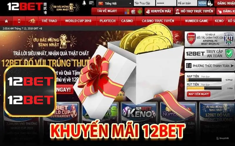 Giới thiệu kho khuyến mãi 12bet siêu khủng